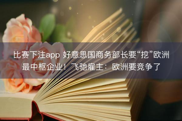比赛下注app 好意思国商务部长要“挖”欧洲最中枢企业！飞驰雇主：欧洲要竞争了