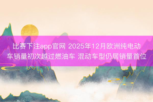 比赛下注app官网 2025年12月欧洲纯电动车销量初次越过燃油车 混动车型仍居销量首位