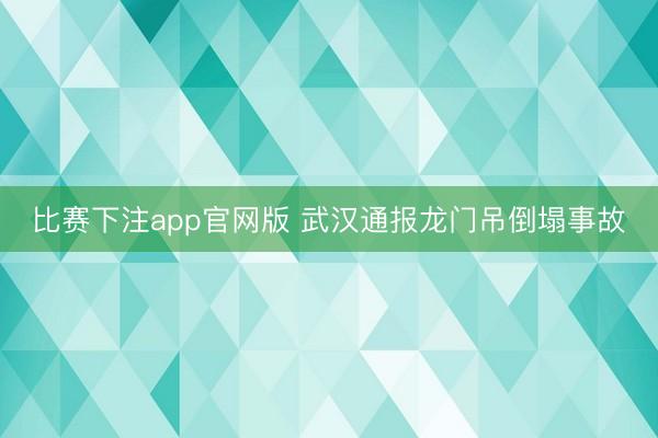 比赛下注app官网版 武汉通报龙门吊倒塌事故