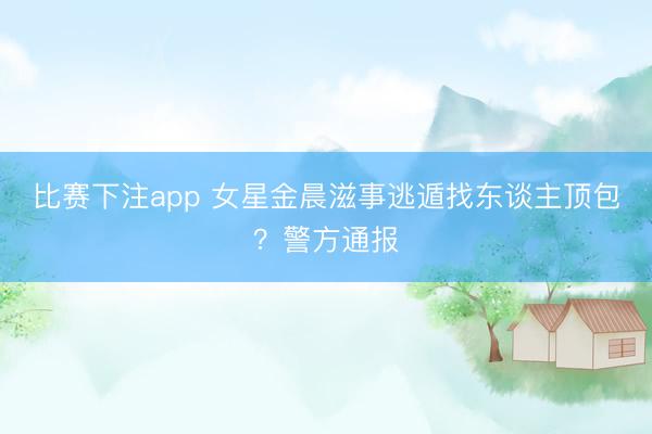 比赛下注app 女星金晨滋事逃遁找东谈主顶包？警方通报