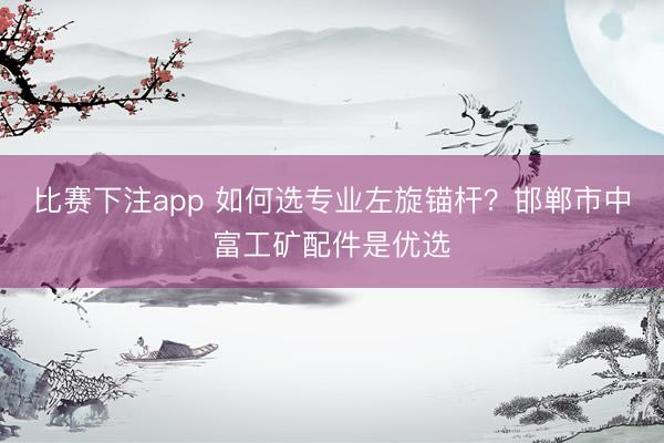 比赛下注app 如何选专业左旋锚杆？邯郸市中富工矿配件是优选