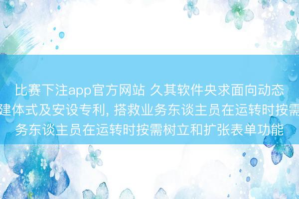 比赛下注app官方网站 久其软件央求面向动态渲染的组件资源库构建体式及安设专利， 搭救业务东谈主员在运转时按需树立和扩张表单功能