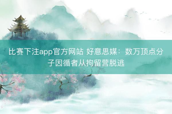 比赛下注app官方网站 好意思媒:数万顶点分子因循者从拘留营脱逃