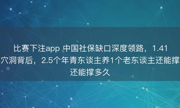 比赛下注app 中国社保缺口深度领路,1.41万亿穴洞背后,2.5个年青东谈主养1个老东谈主还能撑多久