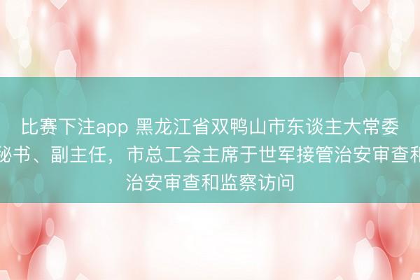 比赛下注app 黑龙江省双鸭山市东谈主大常委会党组副秘书、副主任,市总工会主席于世军接管治安审查和监察访问