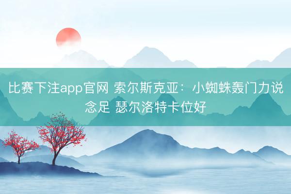 比赛下注app官网 索尔斯克亚:小蜘蛛轰门力说念足 瑟尔洛特卡位好