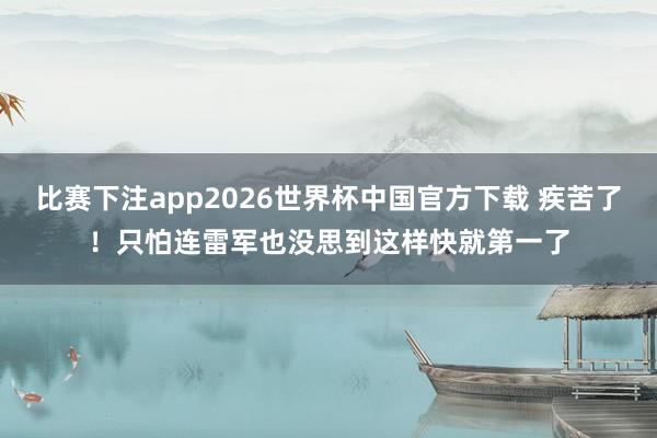 比赛下注app2026世界杯中国官方下载 疾苦了!只怕连雷军也没思到这样快就第一了