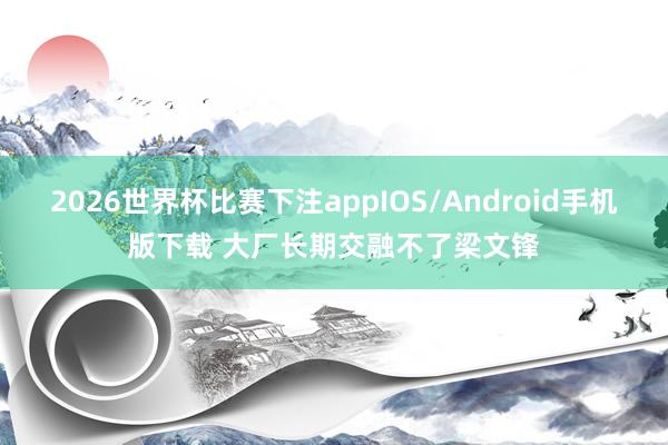 2026世界杯比赛下注appIOS/Android手机版下载 大厂长期交融不了梁文锋