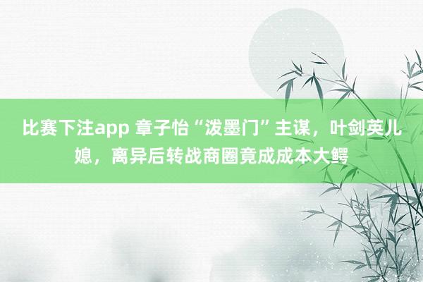 比赛下注app 章子怡“泼墨门”主谋，叶剑英儿媳，离异后转战商圈竟成成本大鳄