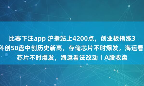 比赛下注app 沪指站上4200点,创业板指涨3.5%破3900点,科创50盘中创历史新高,存储芯片不时爆发,海运看法改动丨A股收盘