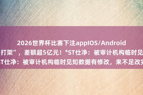 2026世界杯比赛下注appIOS/Android手机版下载 年报营收数字“打架”，差额超5亿元！*ST仕净：被审计机构临时见知数据有修改，来不足改完
