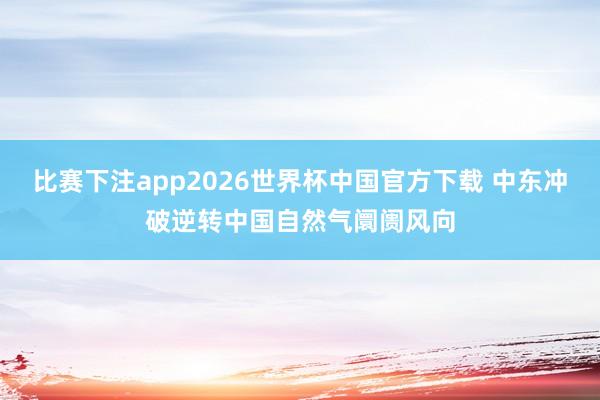 比赛下注app2026世界杯中国官方下载 中东冲破逆转中国自然气阛阓风向
