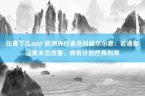 比赛下注app 欧洲央行委员科赫尔示意：若通胀远景未见改善，将有计划疗养利率