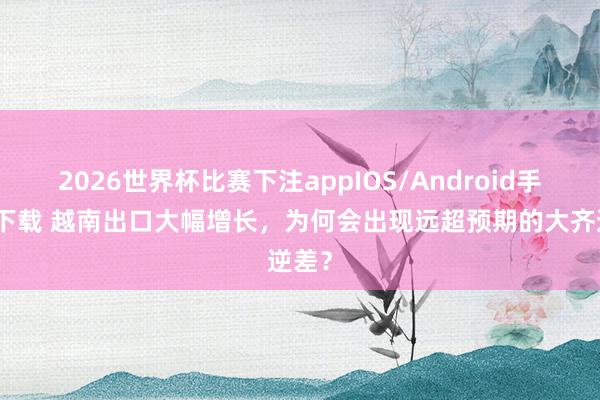2026世界杯比赛下注appIOS/Android手机版下载 越南出口大幅增长，为何会出现远超预期的大齐逆差？