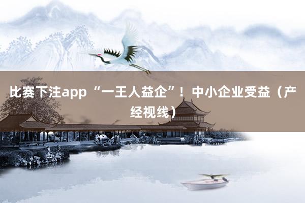 比赛下注app “一王人益企”！中小企业受益（产经视线）
