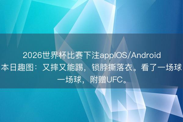 2026世界杯比赛下注appIOS/Android手机版下载 本日趣图：又摔又能踢，锁脖撕落衣。看了一场球，附赠UFC。