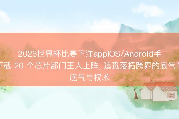 2026世界杯比赛下注appIOS/Android手机版下载 20 个芯片部门王人上阵， 追觅落拓跨界的底气与权术