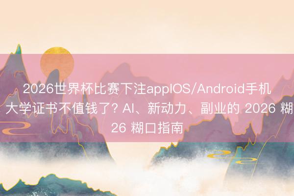 2026世界杯比赛下注appIOS/Android手机版下载 大学证书不值钱了? AI、新动力、副业的 2026 糊口指南