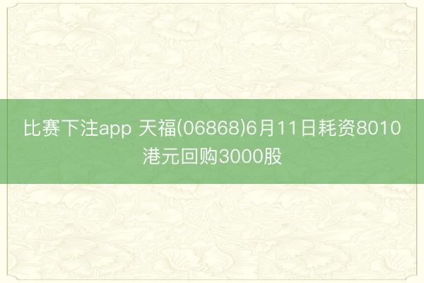 比赛下注app 天福(06868)6月11日耗资8010港元回购3000股