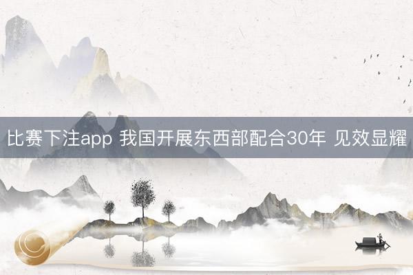 比赛下注app 我国开展东西部配合30年 见效显耀